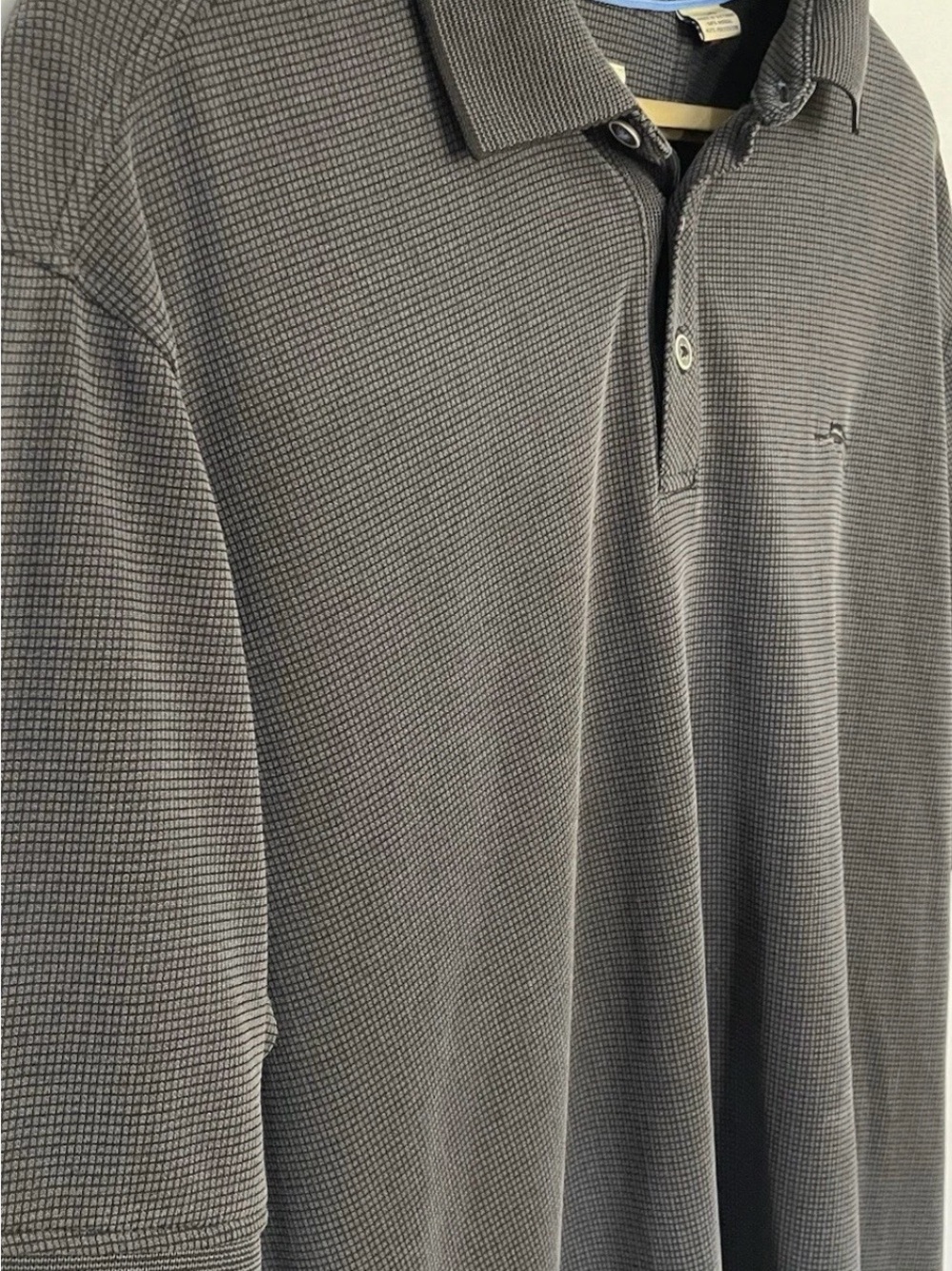 Tommy Bahama Short Sleeve Shirt-Men's Large-Dark Gray-Textured Modal Blend Polo - Picture 8 of 16